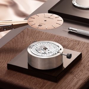 Die gekörnten Zifferblättern besitzen eine weiche, kupferfarbene Schattierung.