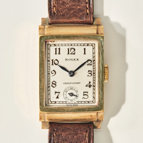 1925 – rechteckige Rolex Das Wort »Observatory« auf dem Zifferblatt suggeriert eine Chronometer-Prüfung, die aber nicht stattfand.