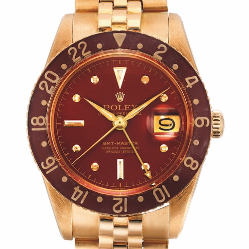 1959 – Rolex GMT Master Gold Die GMT Master war 1959 die erste Sportuhr, die Rolex gleich in einem Goldgehäuse fertigte.