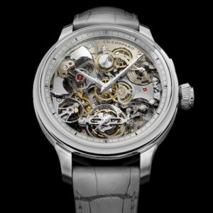 Das Gehäuse der Chopard L.U.C Grand Strike ist aus 18K Ethischem Weißgold gefertigt.