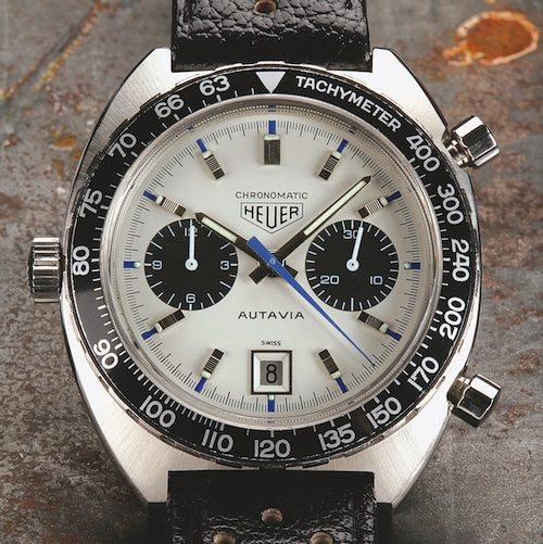Heuer Autavia 1969 Die Krone auf der linken Seite war typisch für das Kaliber 11.