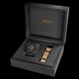 In der Uhrenbox des Mido Multifort TV Chronographen befindet sich ein zweites Armband.