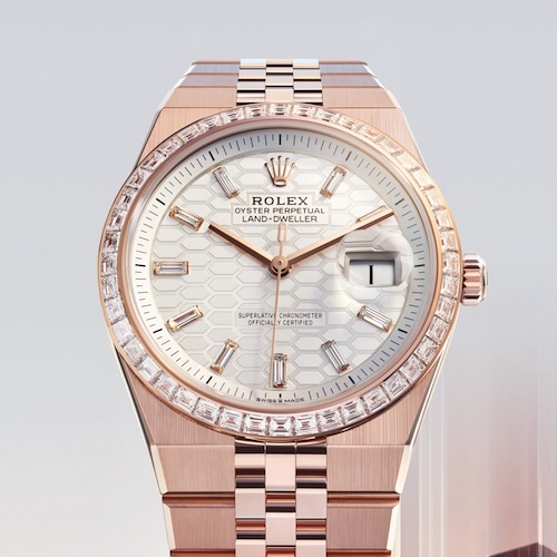 Rolex Land-Dweller Front Die Modelle der neuen Land-Dweller-Kollektion von Rolex verfügen über die Dynapulse-Hemmung.