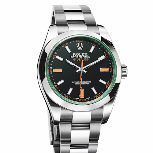 Rolex Milgauss 2007 Die Jahr 2007 vorgestellte Milgasus vonRolex besaß wieder den blitzförmigen Sekundenzeiger. Sie wurde 2023 eingestellt.
