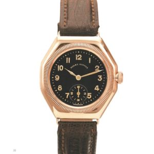 In den 1920er Jahren bot Rolex runde Zifferblätter mit dem Logo in einem geometrischen Gehäuse an.