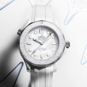 Der blaue Farbverlauf des Sekundenzeigers ist vom Logo der Winterspiele inspiriert.