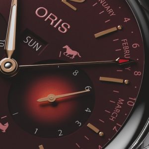 Die Oris Artelier »Year of the Horse« zeigt sowohl die Kalenderwochen wie auch den Monat an.
