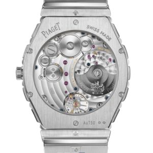 Das Piaget Kaliber 1200P1 in der Polo-79-Kollektion besitzt einen 22K Goldrotor mit grauer Beschichtung.