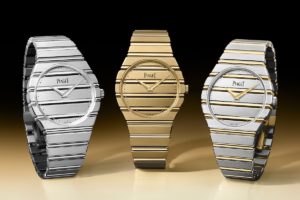 Das gebürstete Weißgoldgehäuse vor dem Einsetzen der gelbgoldenen Godronen.