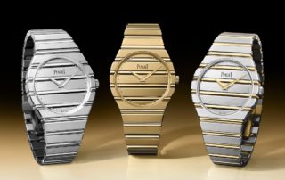 Das gebürstete Weißgoldgehäuse vor dem Einsetzen der gelbgoldenen Godronen.