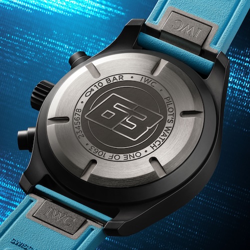 George Russell Keramikmodell Titanboden In den Gehäuseboden aus Titan ist mit der »63« die Startnummer von George Russel eingraviert.