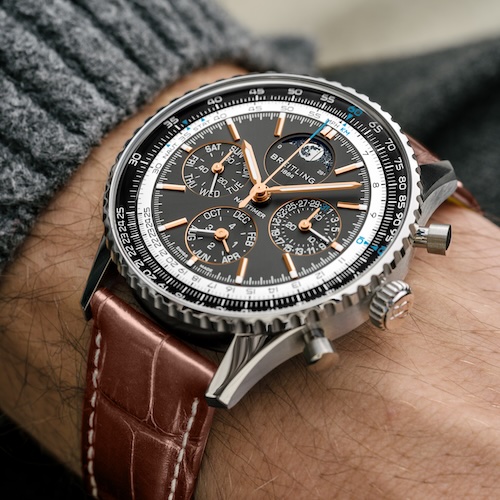 Die unlimitierte Edelstahlversion mit Platinlünette am Alligatorlederband.