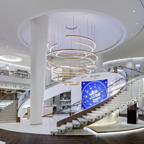 Der Bucherer Timedome in den Forum Shops at Caesars Palace in Las Vegas, mit rund 1.750 Quadratmetern das größte Uhren- und Schmuckgeschäft der USA.