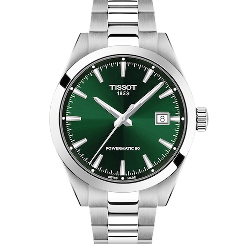 Tissot Gentleman 38mm Gruen-T165_807_11_091_00 Das Datumsfenster befindet sich in einem Rähmchen bei drei Uhr.