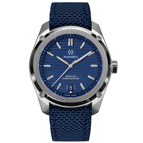 Formex Essence 39 mm Automatic COSC - 0339.1.6631.833 Blue on Stainless Textilband Die Formex Essence 39 mm Automatic COSC - 0339.1.6631.833 Blue am Nylonband.