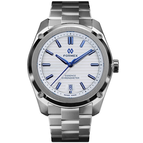 Formex Essence 39 mm Automatic COSC - Alpine White on Stainless Steel Bracelet Front Die Formex Essence 39 mm Automatic COSC - Alpine White am Edelstahlband.