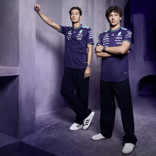 Die beiden Fahrer des IWC AMG Petronas Teams, links George Russell und Andrea Kimi Antonelli.