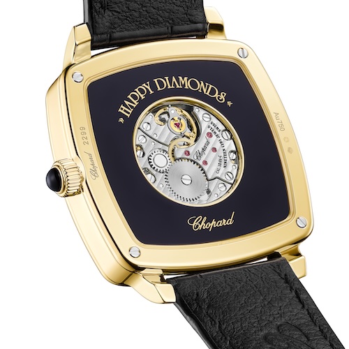 Das 2024 eingeführte Kaliber 10.01-C stammt aus der Chopard Manufacture und kam erstmals in der Schmuckuhrenkollektion L'Heure du Diamant zum Einsatz.